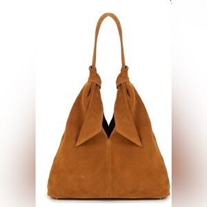 DIVINA FIRENZE Cuoio Italian Suede Slouchy Knot Hobo Bag